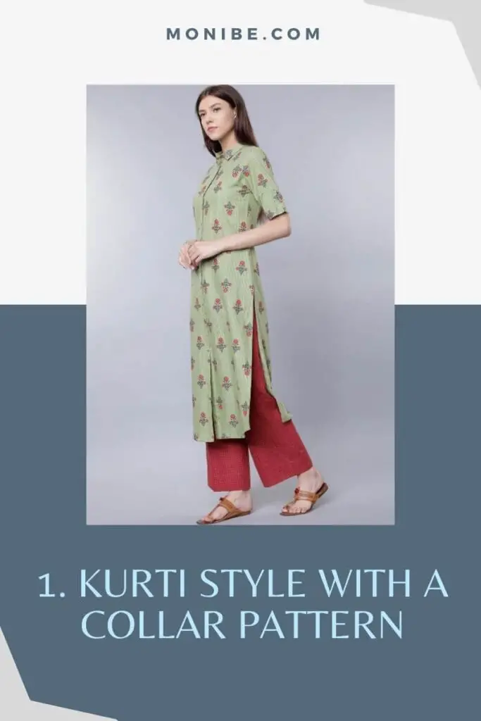 front modern front Kurti neck design with coller

