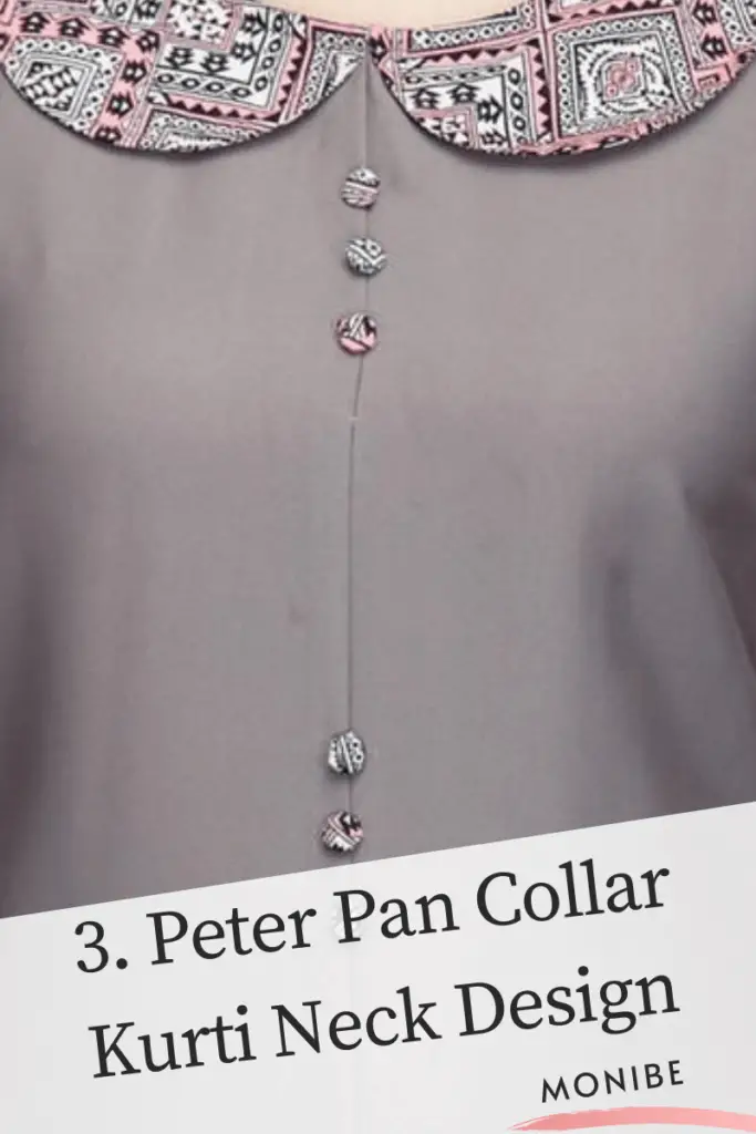 Peter Pan Collar kurti neck design