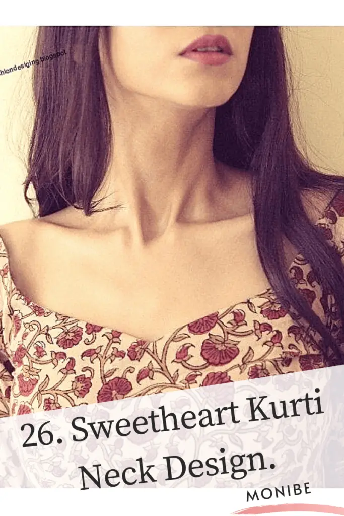 Sweetheart Kurti Neck design