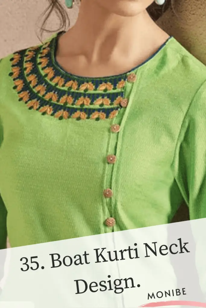 kurti designs with a boat neck