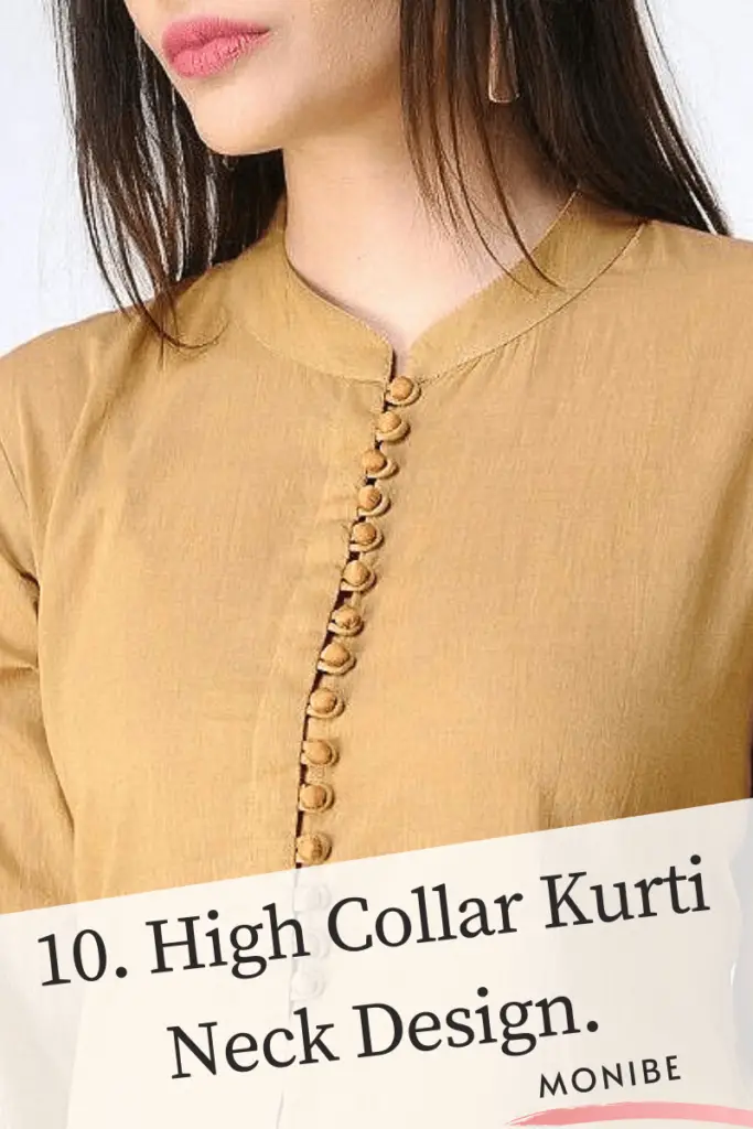 high neck collar kurti design
