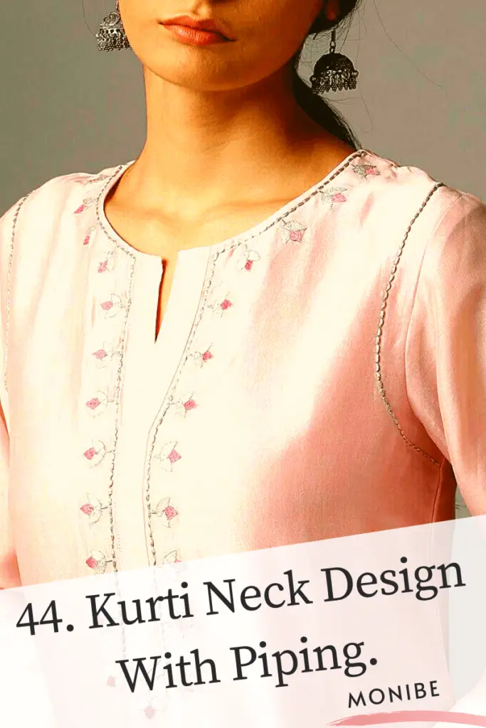 kurti neck design with piping