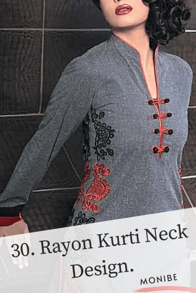 rayon kurti neck design