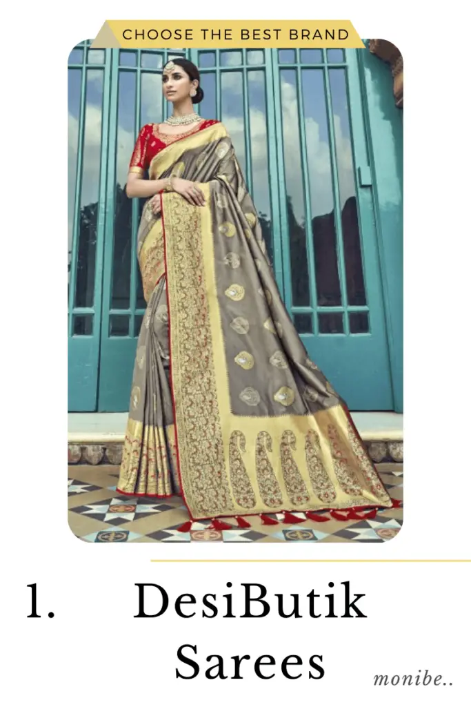 Women Wearing a DesiButik Saree brand